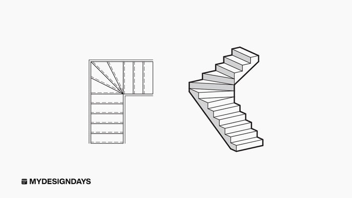  L-Shaped stair with winders