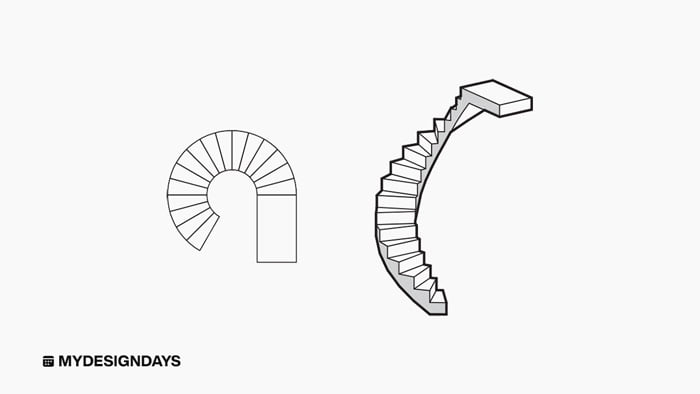 Curved Stairs on a floor plan