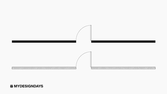 Door Symbol in a floor plan