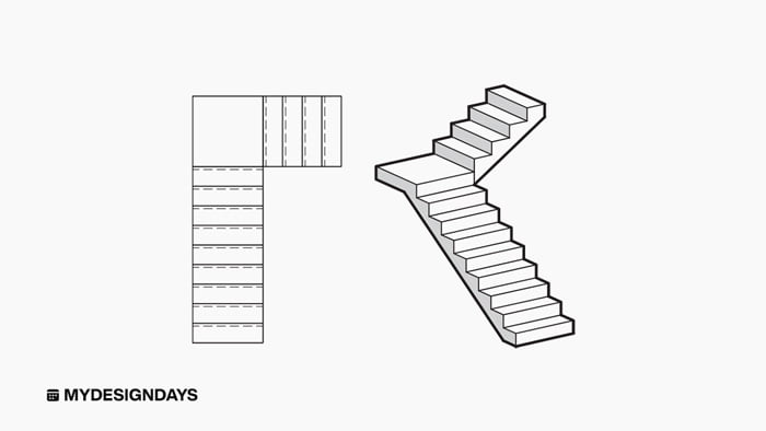 L-Shaped stair with landing