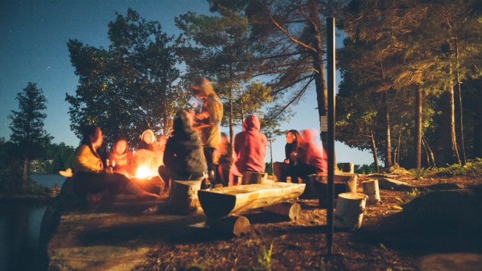 Group of people camping