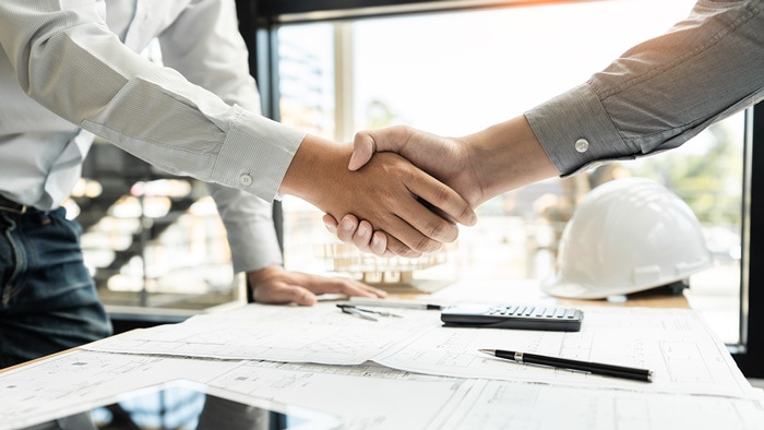 Two men shaking hands