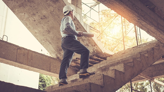 Architect on construction site