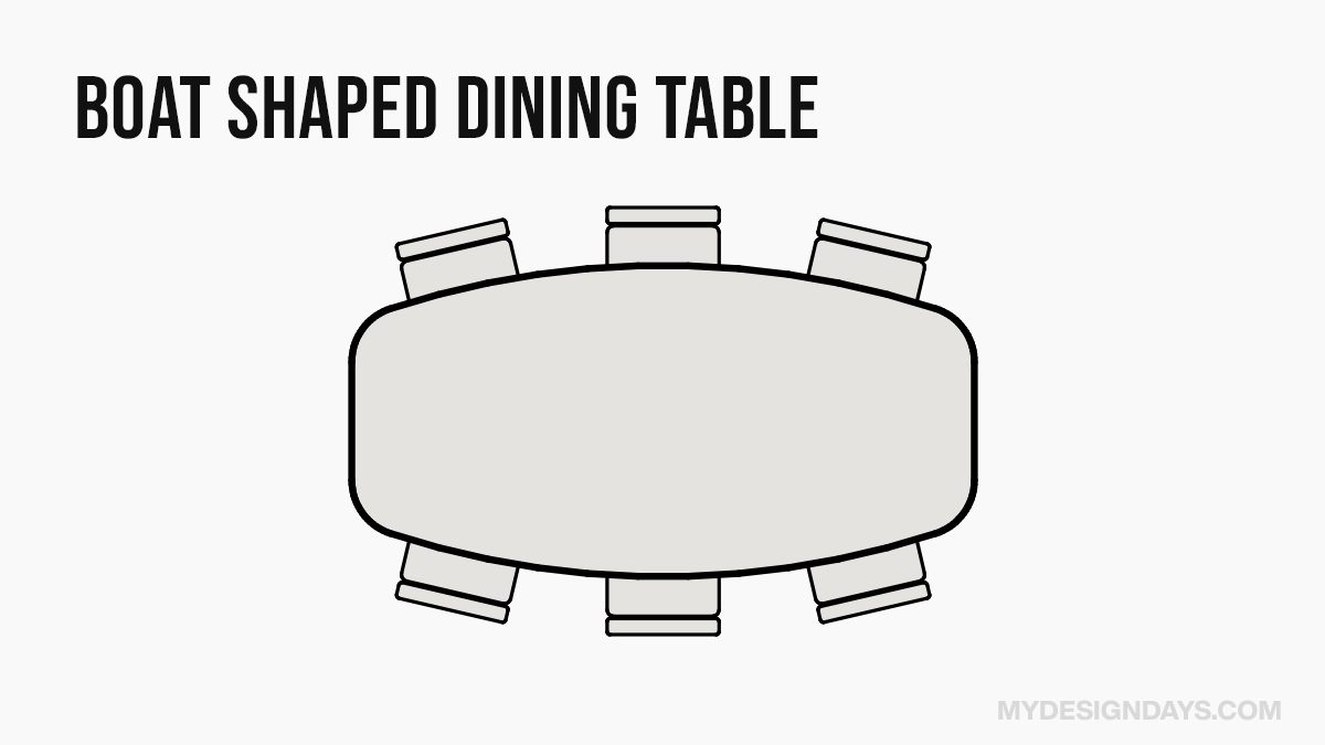 Boat Shaped Dining Room Table Size